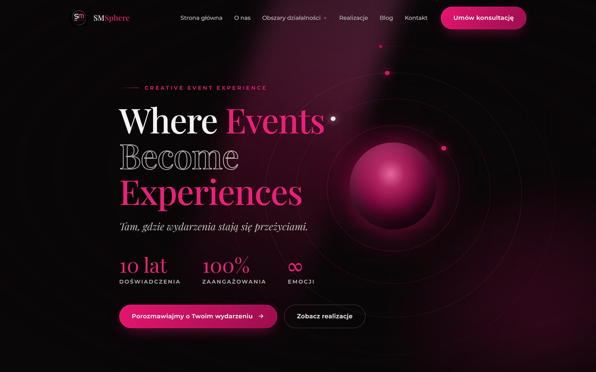 Strona WordPress z panelem CMS